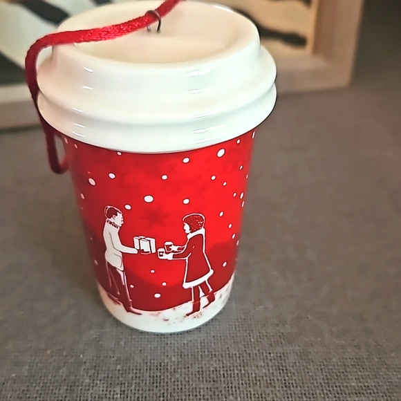 Starbucks Christmas cup ceramic ornaments 2007 EUC - Picture 4 of 7